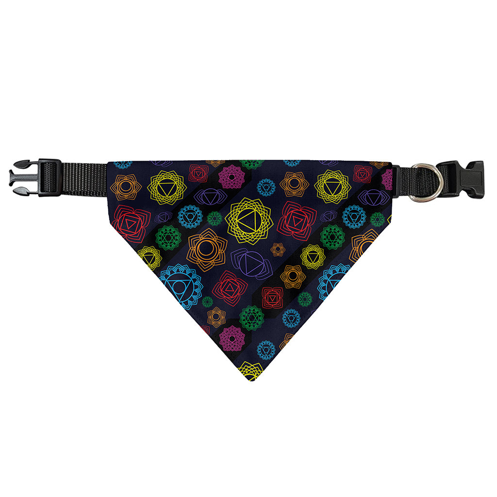 Colorful Seven Chakras Pattern Print Over The Collar Dog Bandana