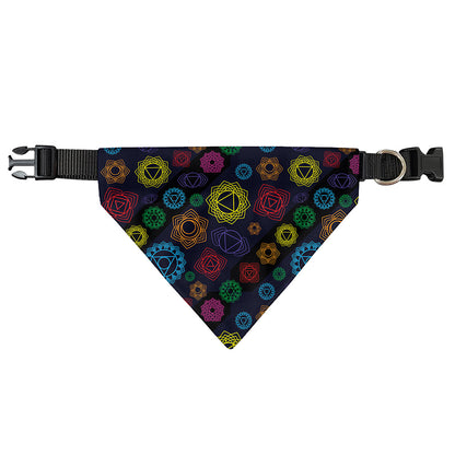 Colorful Seven Chakras Pattern Print Over The Collar Dog Bandana