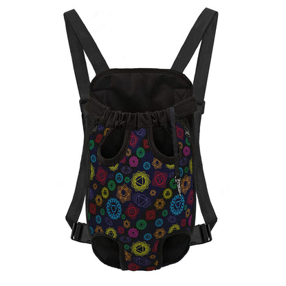 Colorful Seven Chakras Pattern Print Pet Carrier Backpack