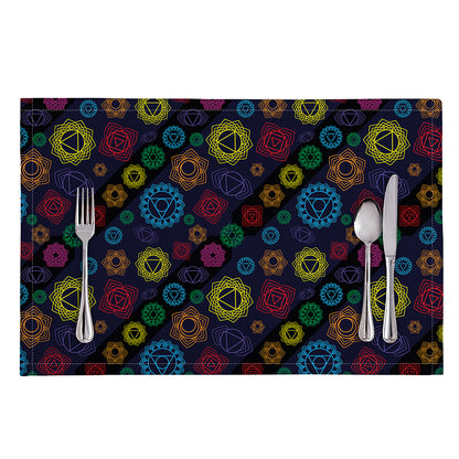 Colorful Seven Chakras Pattern Print Placemat