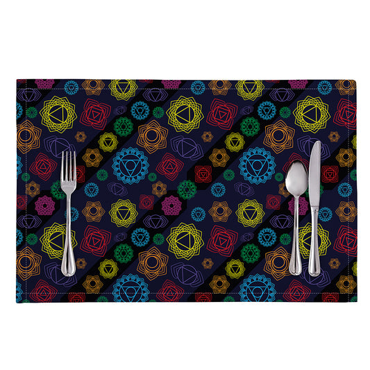 Colorful Seven Chakras Pattern Print Placemat