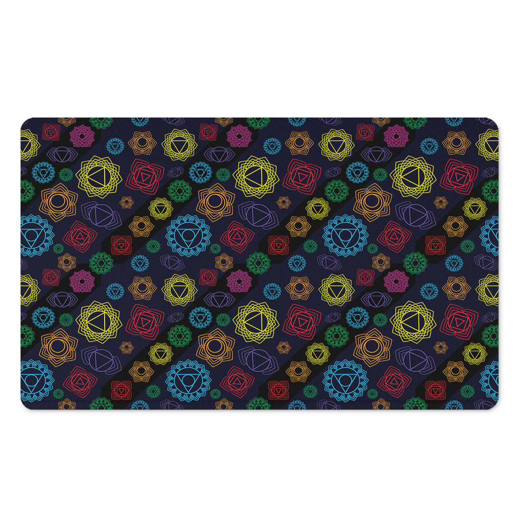 Colorful Seven Chakras Pattern Print Polyester Doormat