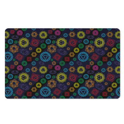 Colorful Seven Chakras Pattern Print Polyester Doormat