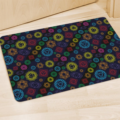 Colorful Seven Chakras Pattern Print Polyester Doormat