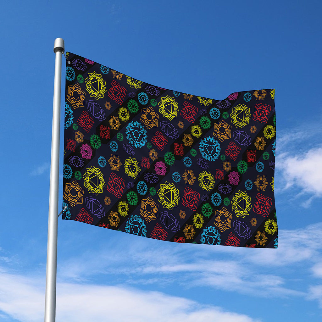 Colorful Seven Chakras Pattern Print Polyester Flag