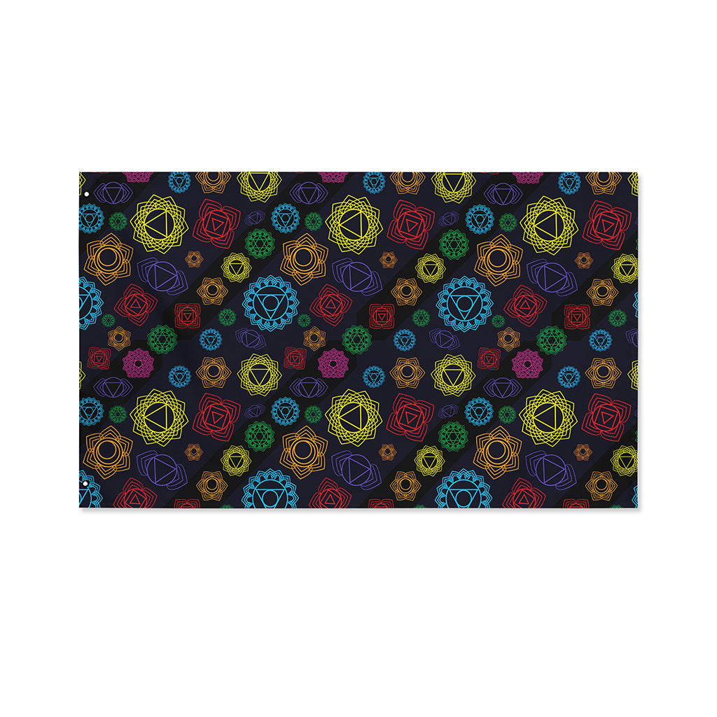 Colorful Seven Chakras Pattern Print Polyester Flag