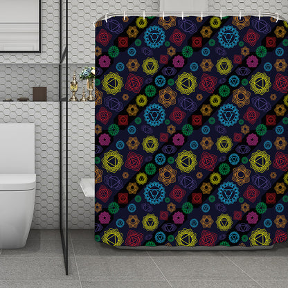 Colorful Seven Chakras Pattern Print Polyester Shower Curtain
