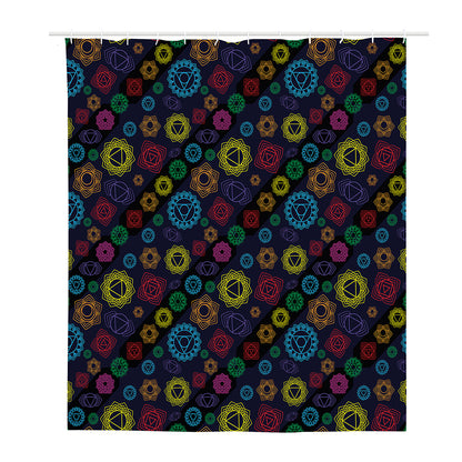Colorful Seven Chakras Pattern Print Polyester Shower Curtain