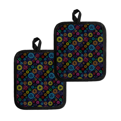 Colorful Seven Chakras Pattern Print Pot Holders
