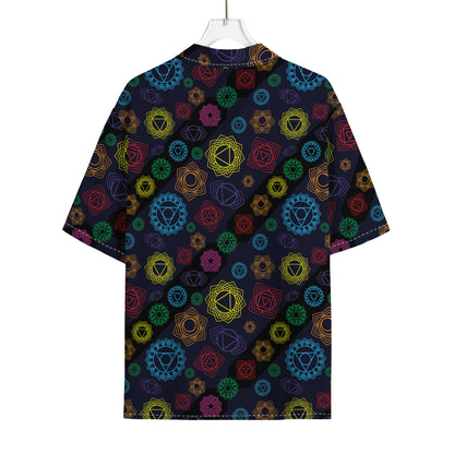 Colorful Seven Chakras Pattern Print Rayon Hawaiian Shirt