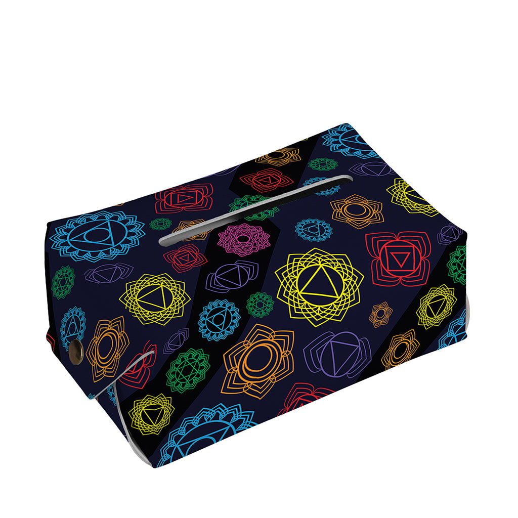 Colorful Seven Chakras Pattern Print Rectangle Tissue Box Cover