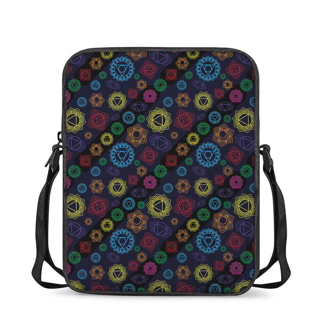 Colorful Seven Chakras Pattern Print Rectangular Crossbody Bag