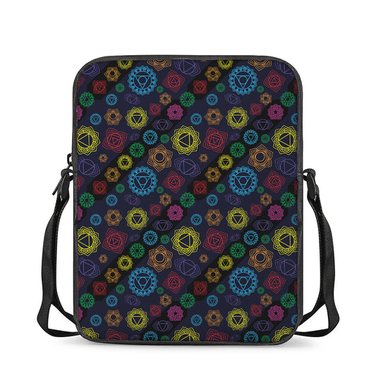 Colorful Seven Chakras Pattern Print Rectangular Crossbody Bag