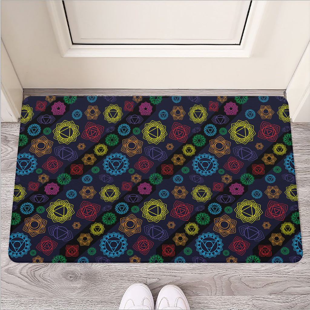 Colorful Seven Chakras Pattern Print Rubber Doormat