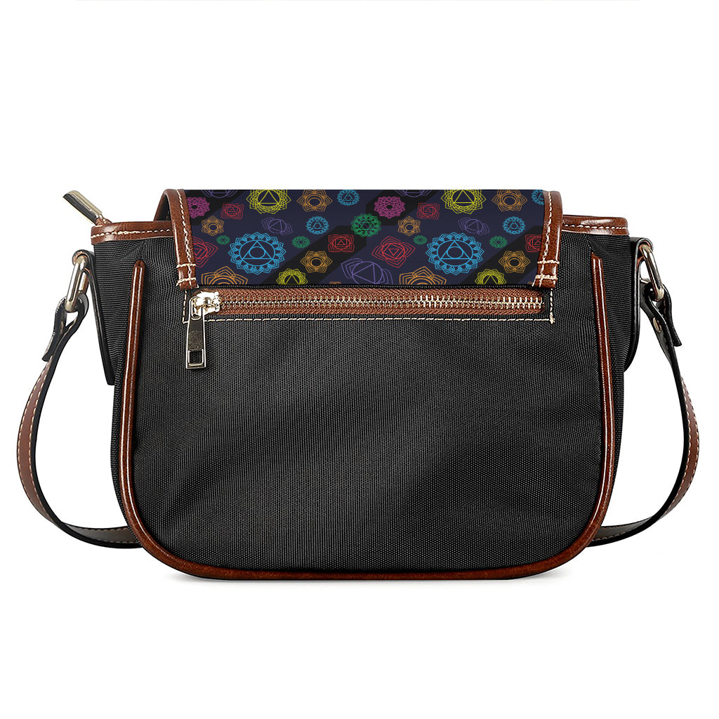 Colorful Seven Chakras Pattern Print Saddle Bag