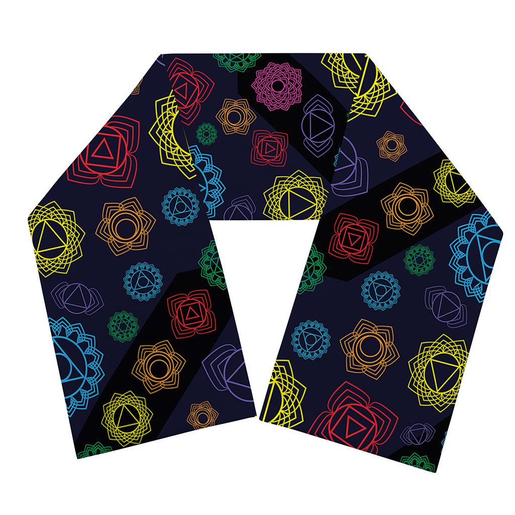 Colorful Seven Chakras Pattern Print Scarf