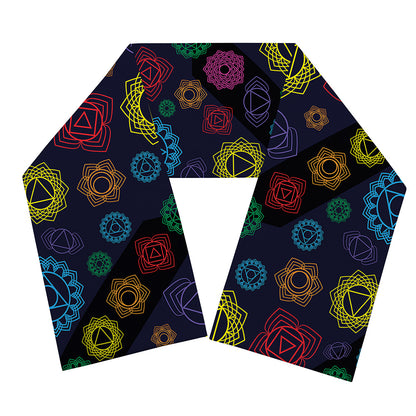 Colorful Seven Chakras Pattern Print Scarf