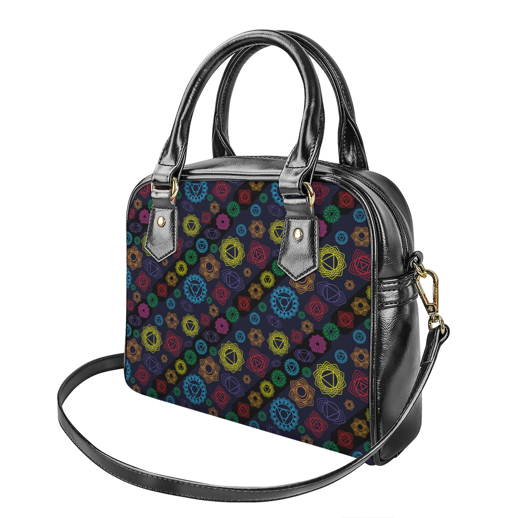 Colorful Seven Chakras Pattern Print Shoulder Handbag