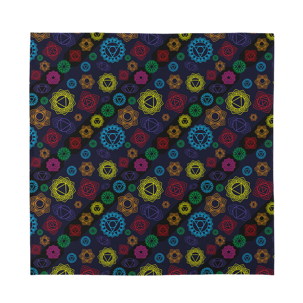 Colorful Seven Chakras Pattern Print Silk Bandana
