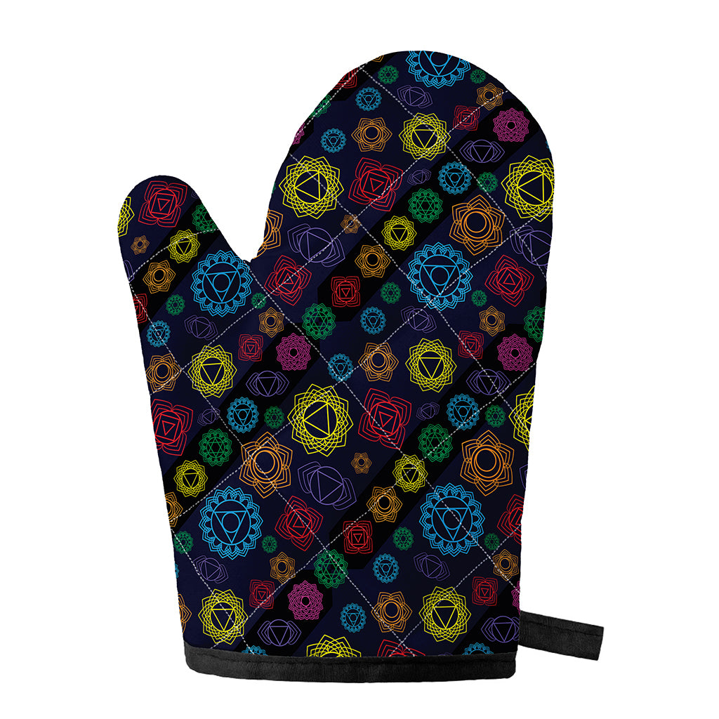 Colorful Seven Chakras Pattern Print Single Oven Mitt