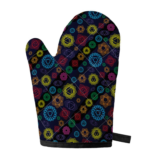 Colorful Seven Chakras Pattern Print Single Oven Mitt