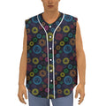 Colorful Seven Chakras Pattern Print Sleeveless Baseball Jersey