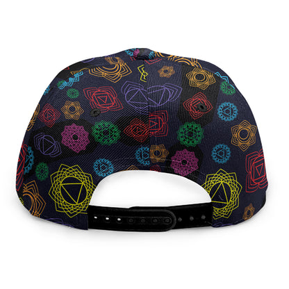 Colorful Seven Chakras Pattern Print Snapback Cap
