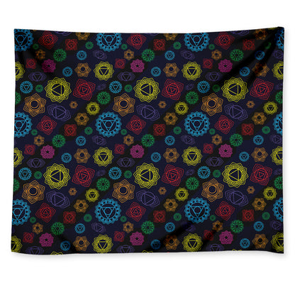 Colorful Seven Chakras Pattern Print Tapestry