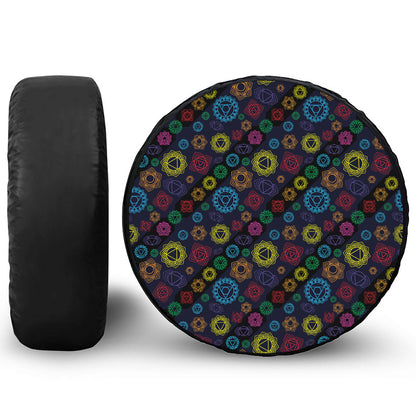 Colorful Seven Chakras Pattern Print Tire Cover