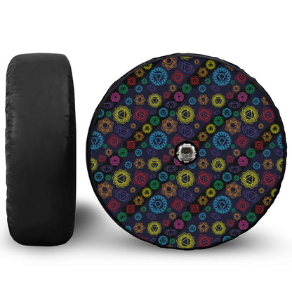 Colorful Seven Chakras Pattern Print Tire Cover With Camera Hole
