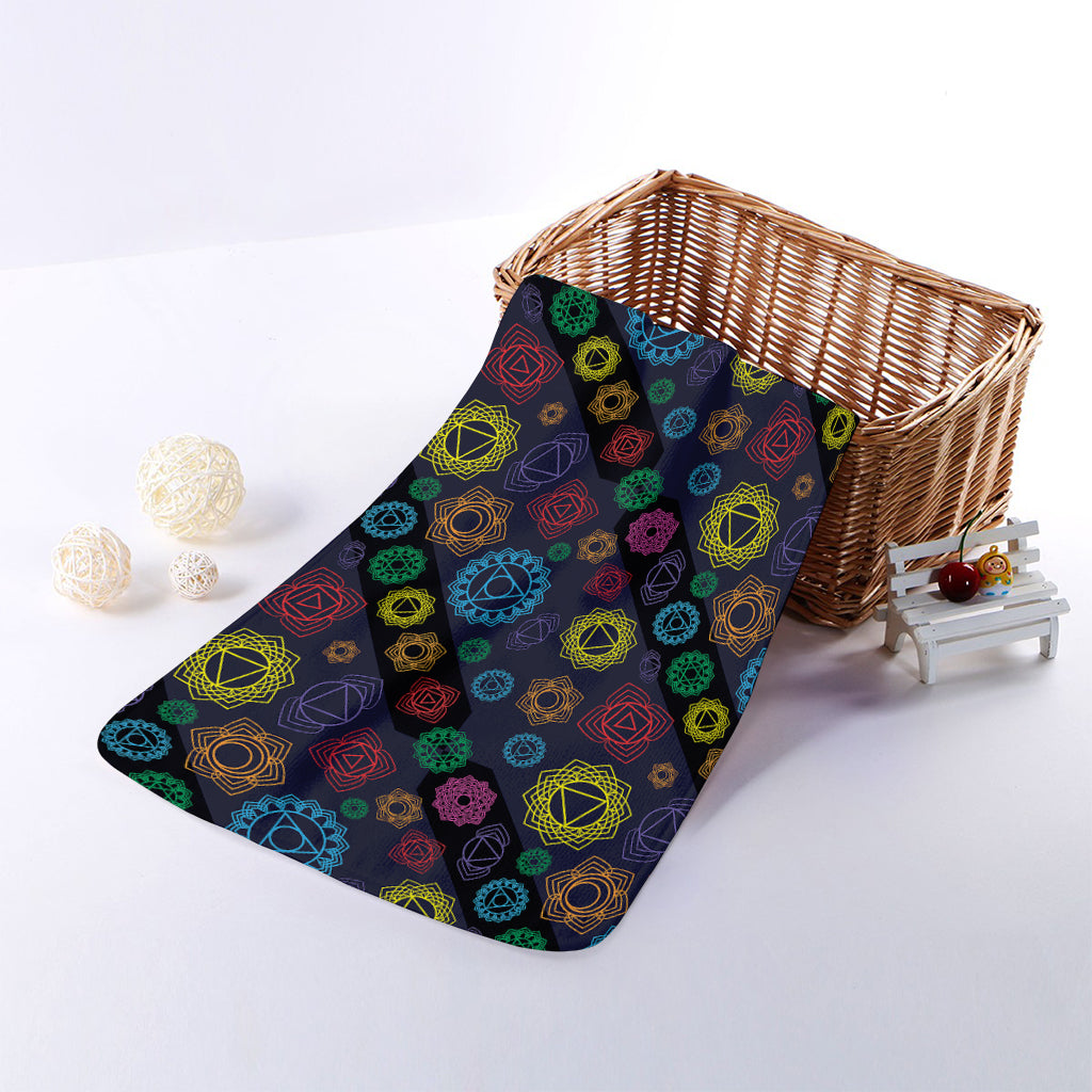 Colorful Seven Chakras Pattern Print Towel