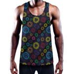 Colorful Seven Chakras Pattern Print Training Tank Top