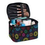 Colorful Seven Chakras Pattern Print Travel Makeup Bag