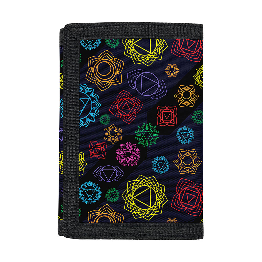 Colorful Seven Chakras Pattern Print Trifold Wallet