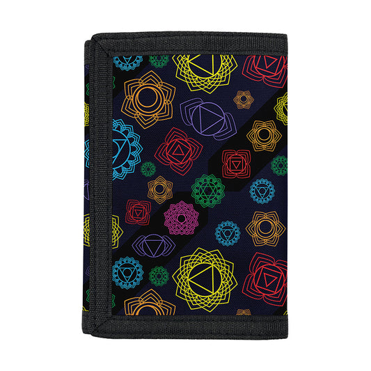 Colorful Seven Chakras Pattern Print Trifold Wallet