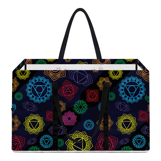 Colorful Seven Chakras Pattern Print Utility Tote Bag