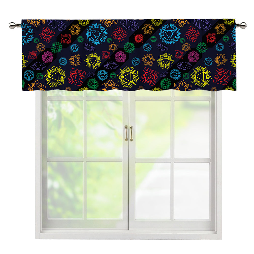 Colorful Seven Chakras Pattern Print Window Valance