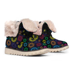 Colorful Seven Chakras Pattern Print Winter Boots