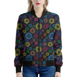 Colorful Seven Chakras Pattern Print Women's Bomber Jacket