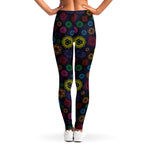 Colorful Seven Chakras Pattern Print Women's Leggings