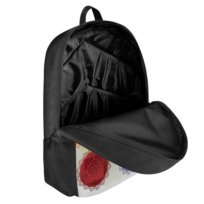 Colorful Seven Chakras Print 17 Inch Backpack