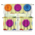 Colorful Seven Chakras Print 3 Piece Kitchen Curtains