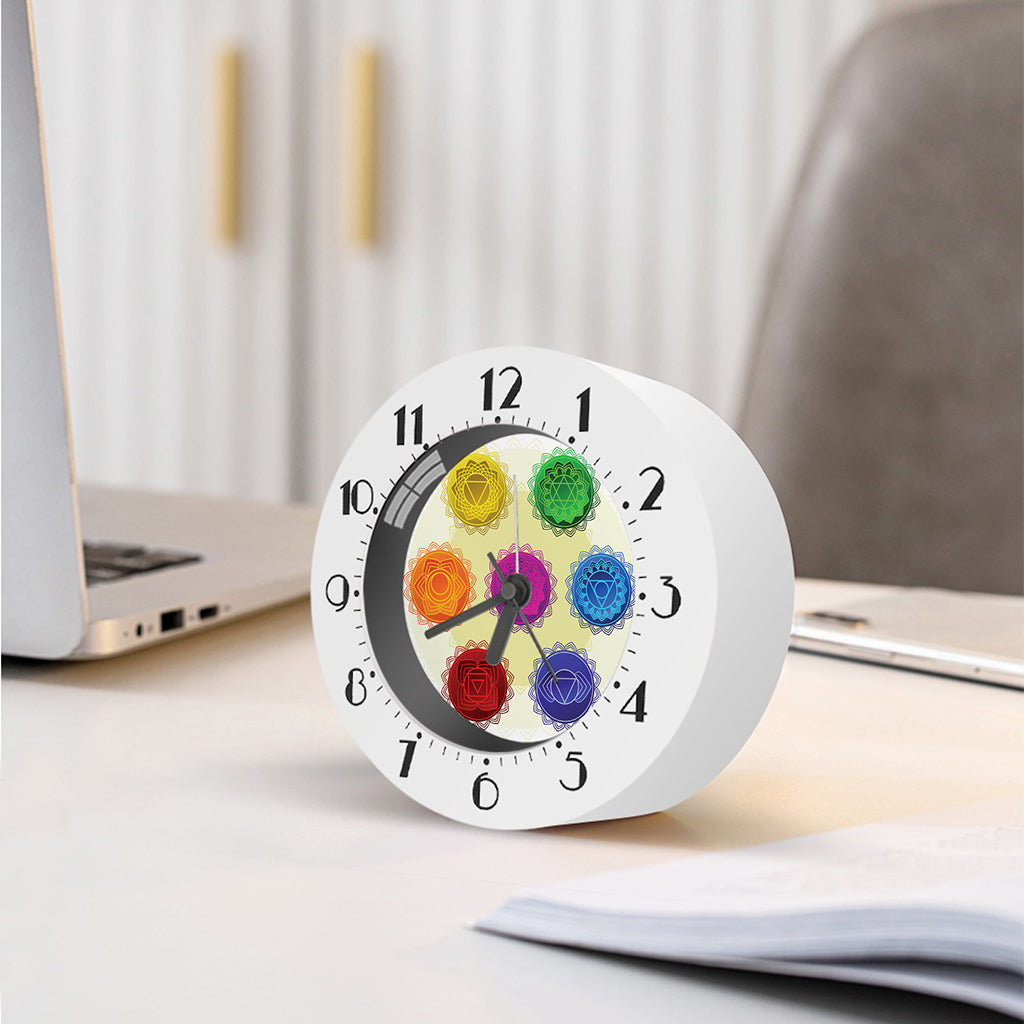 Colorful Seven Chakras Print Alarm Clock