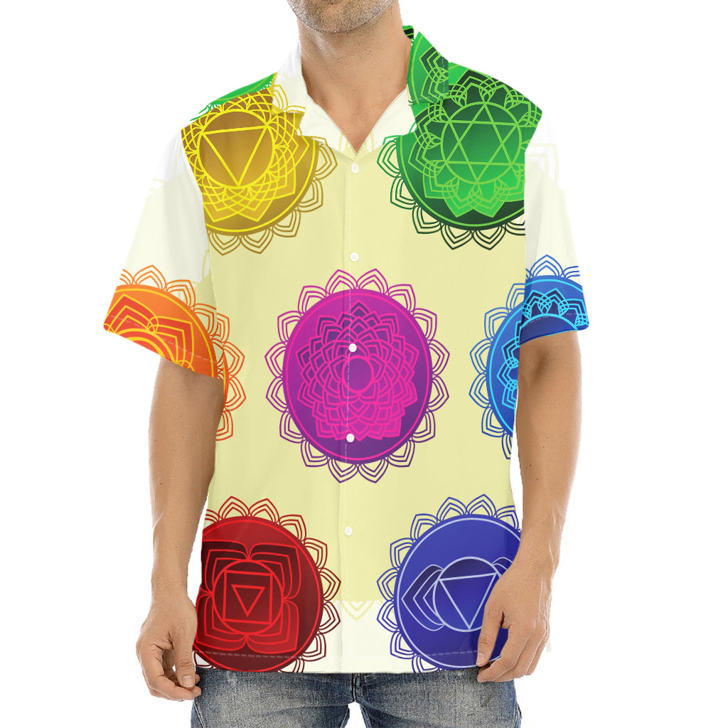 Colorful Seven Chakras Print Aloha Shirt