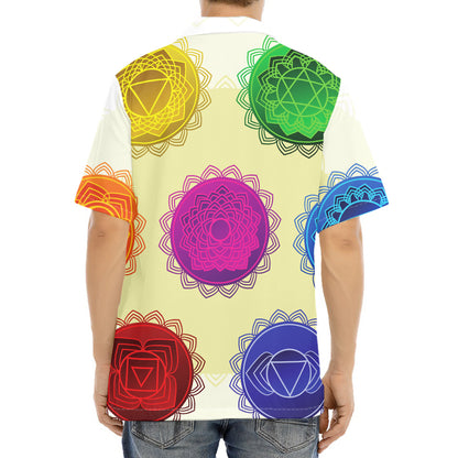 Colorful Seven Chakras Print Aloha Shirt