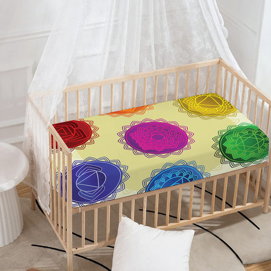 Colorful Seven Chakras Print Baby Crib Sheet