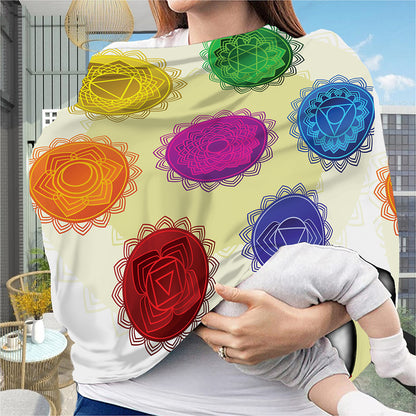Colorful Seven Chakras Print Baby Seat Cover