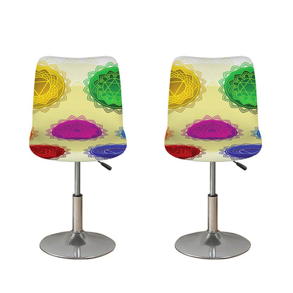Colorful Seven Chakras Print Bar Stool Covers