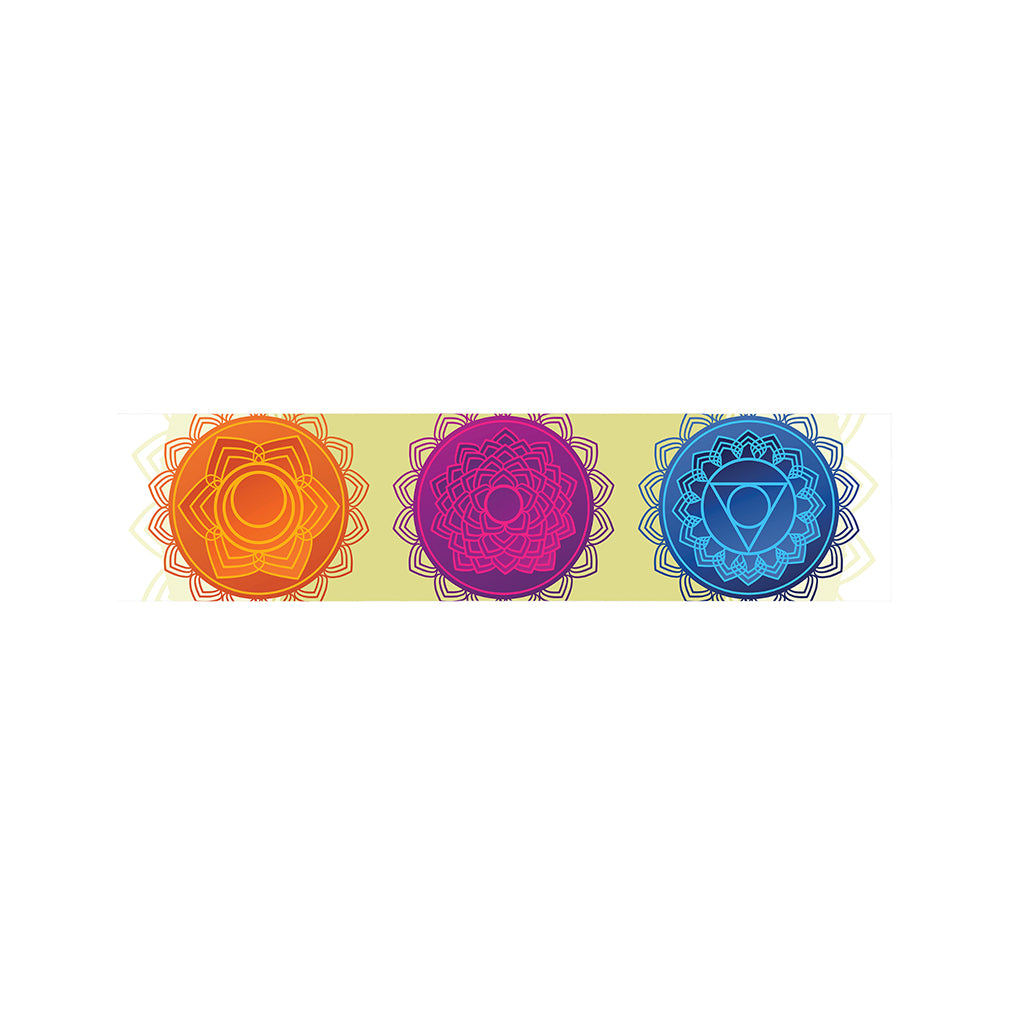 Colorful Seven Chakras Print Bed Runner