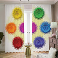 Colorful Seven Chakras Print Dimout Pencil Pleat Curtains